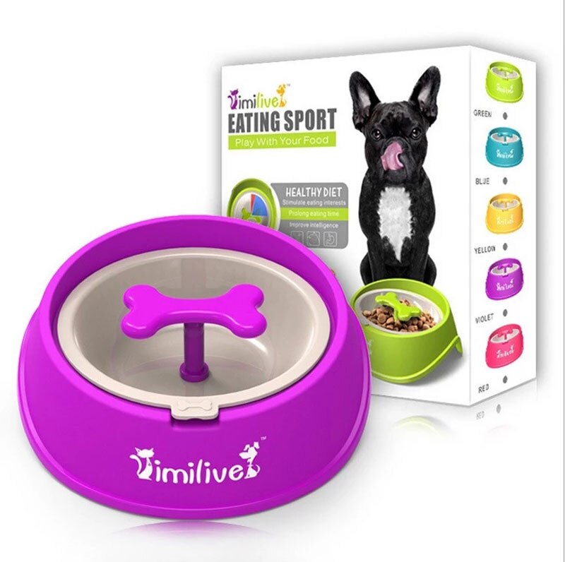 Slow Feeder Napf Knochenform für Hunde – 400ml, Anti-Schlingen, rutschfest, 5 Farben