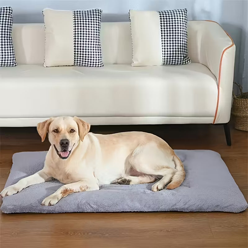Selbstheizende Hundematte ohne Strom – 5-lagige Thermomatte waschbar, S bis XL, Braun & Grau