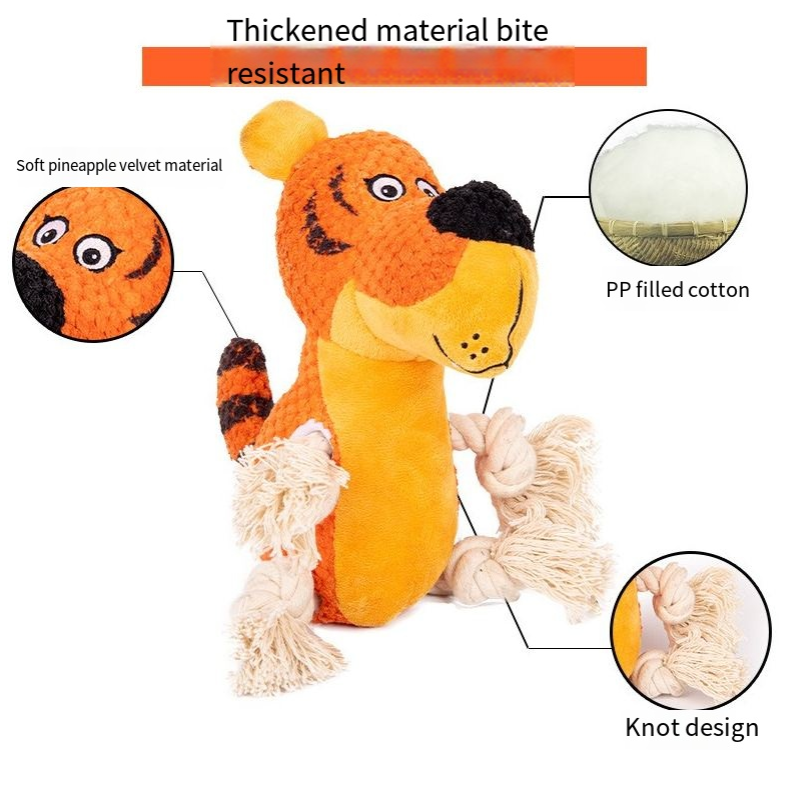 Quietsch-Plüschspielzeug für Hunde & Katzen – Dschungel-Tiger, 23 cm