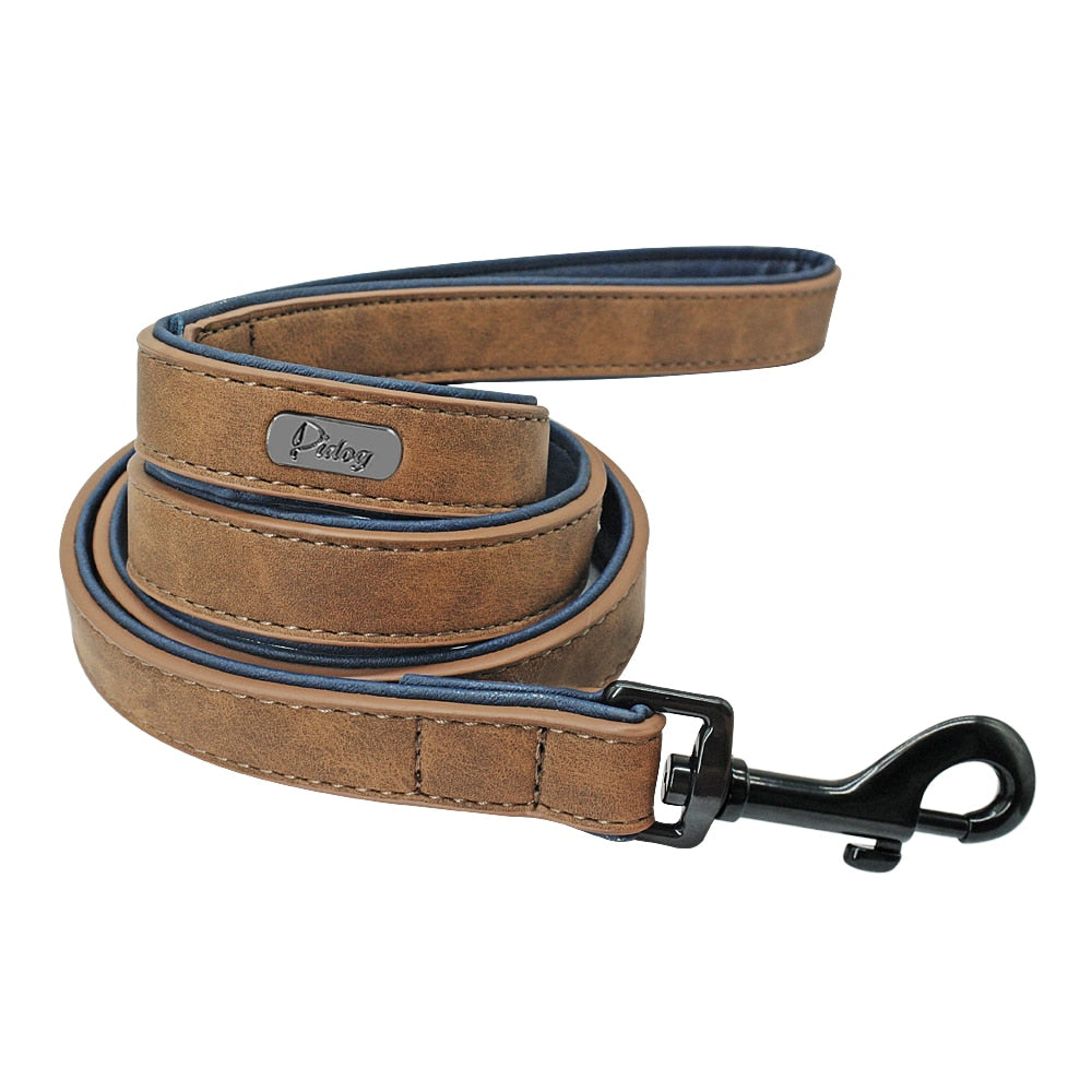 Personalisiertes Lederhalsband mit Gravur – S–XL, 5 Farben
