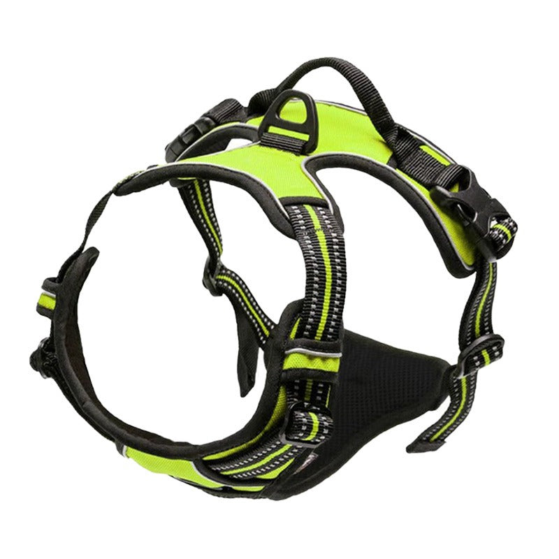 Westen-Brustgeschirr fuer Hunde - Ausbruchsichere Schnalle | Polyester | 9 Farben | S-XL | Optional mit Leine