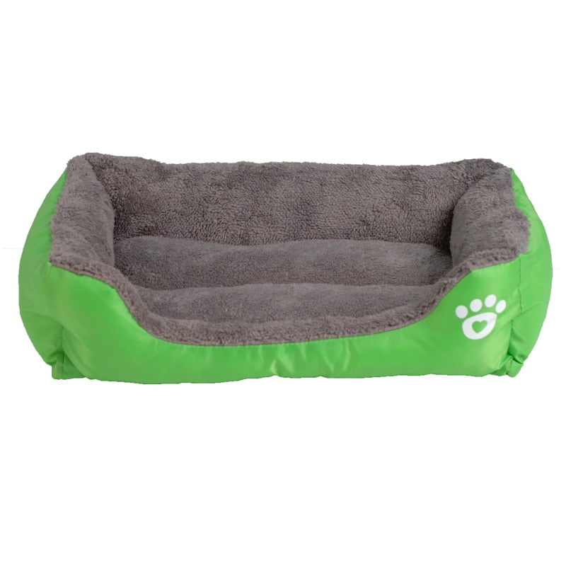 Fleece Hundesofa mit Pfoten-Design – weiches Hundebett wasserfest, 9 Farben, S bis XXXL