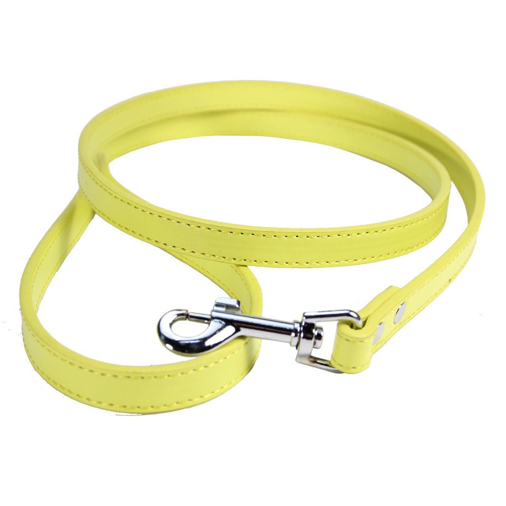 PU-Leder Hundeleine – 16 Farben, 1,0 / 1,5 / 2,0 cm x 120 cm, für Hunde & Katzen