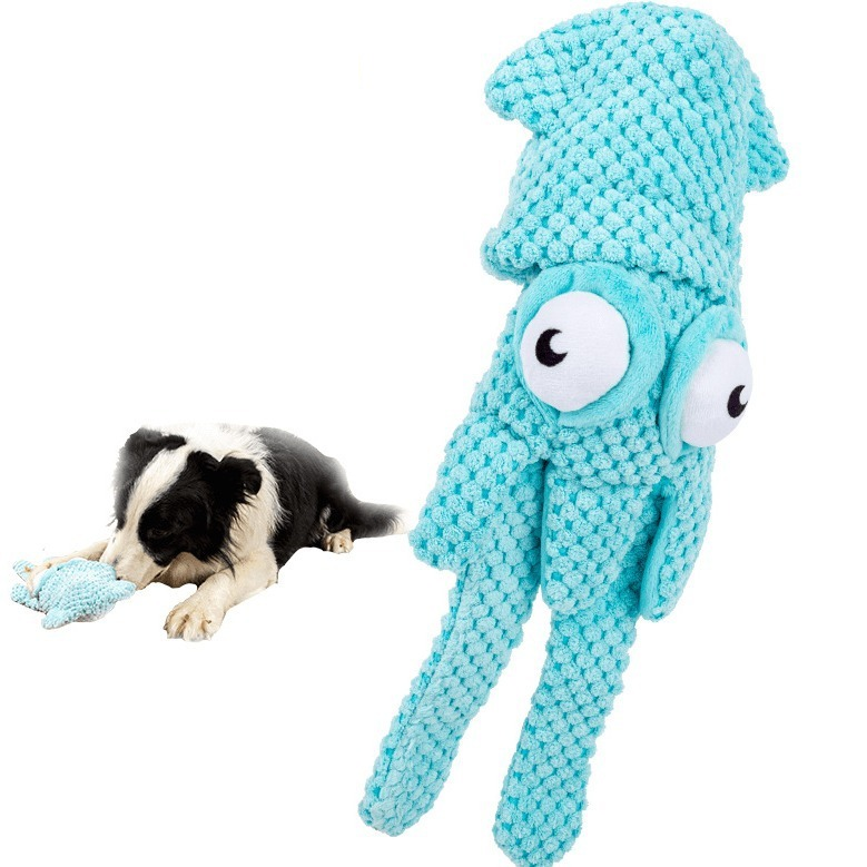 Plüsch-Quietschspielzeug Tintenfisch für Hunde – Zahnreinigung, 33 cm