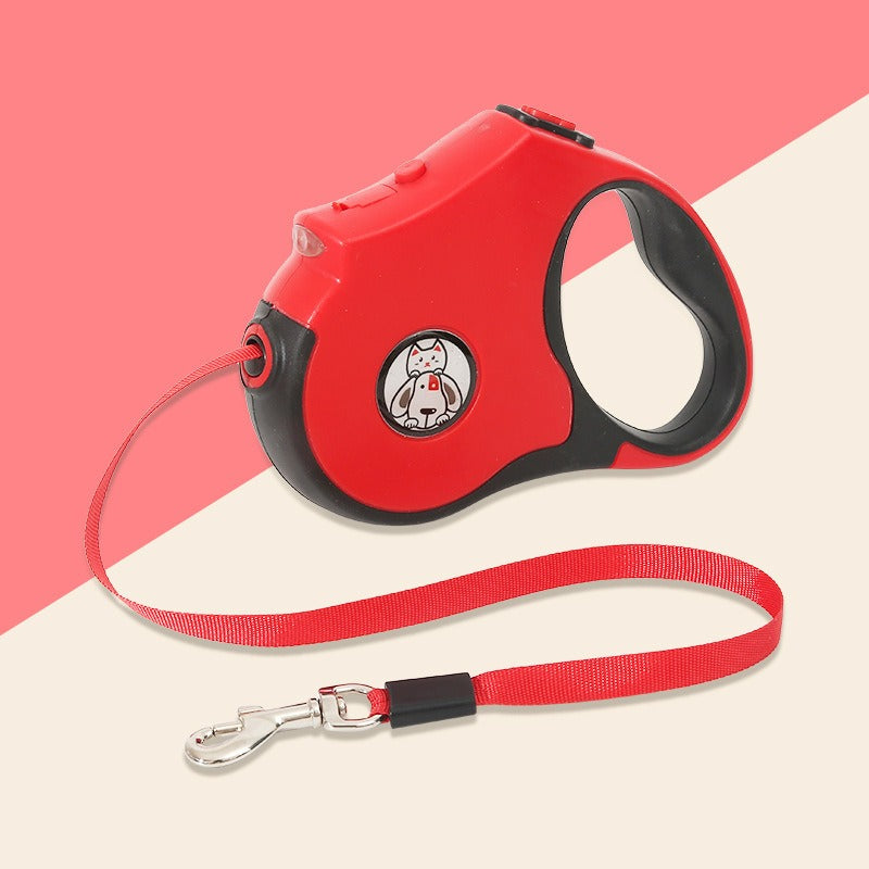 Einzieh-Hundeleine mit LED-Licht | Automatisch | Nylon | 5 Farben