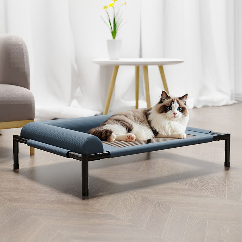 Erhöhtes Netz-Hundebett mit Kissen – atmungsaktiv, abnehmbar & waschbar, M & L, 3 Farben