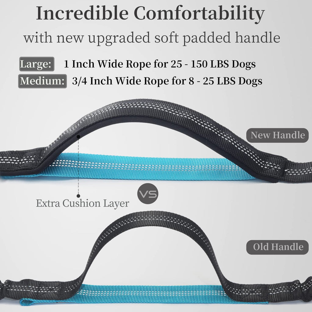 Hands-Free Hundeleine Nylon – Doppelgriff gepolstert, ideal für Joggen & Spaziergang, Schwarz