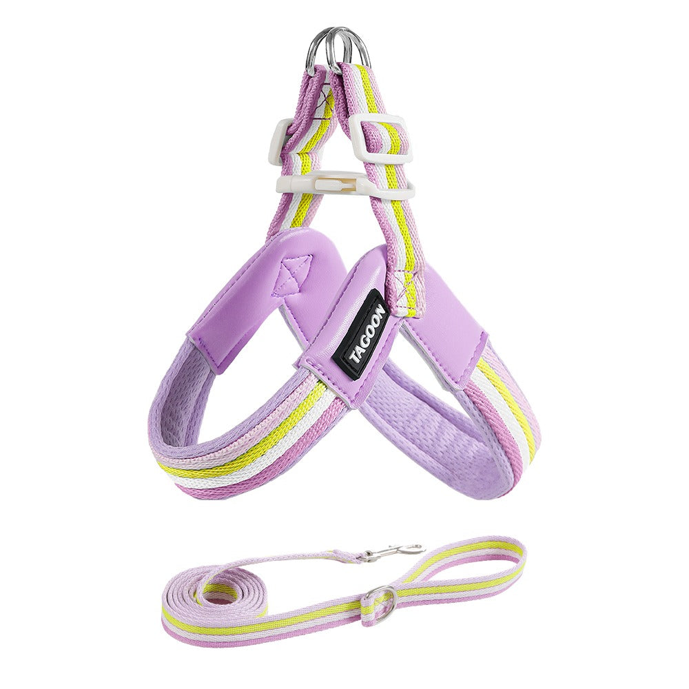 Hundegeschirr Weste mit Leine – PU-Leder & Polyester | 4 Farben | XS–L | inkl. Leine