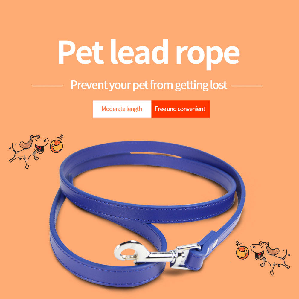 PU-Leder Hundeleine – 16 Farben, 1,0 / 1,5 / 2,0 cm x 120 cm, für Hunde & Katzen