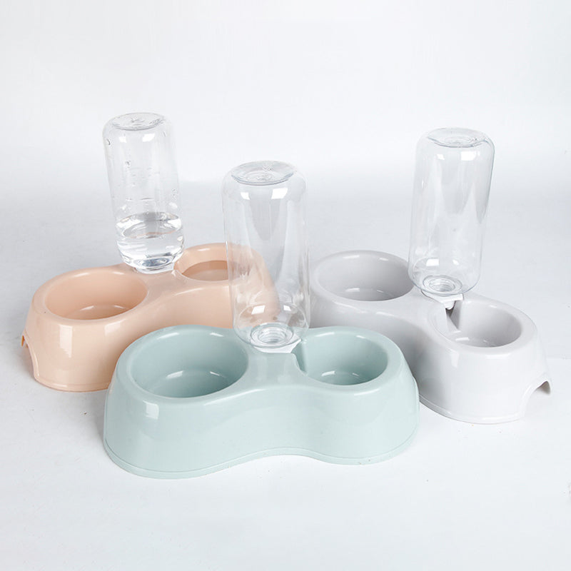Automatischer Doppelnapf mit Wasserspender – 4 Farben, 27×15×21 cm