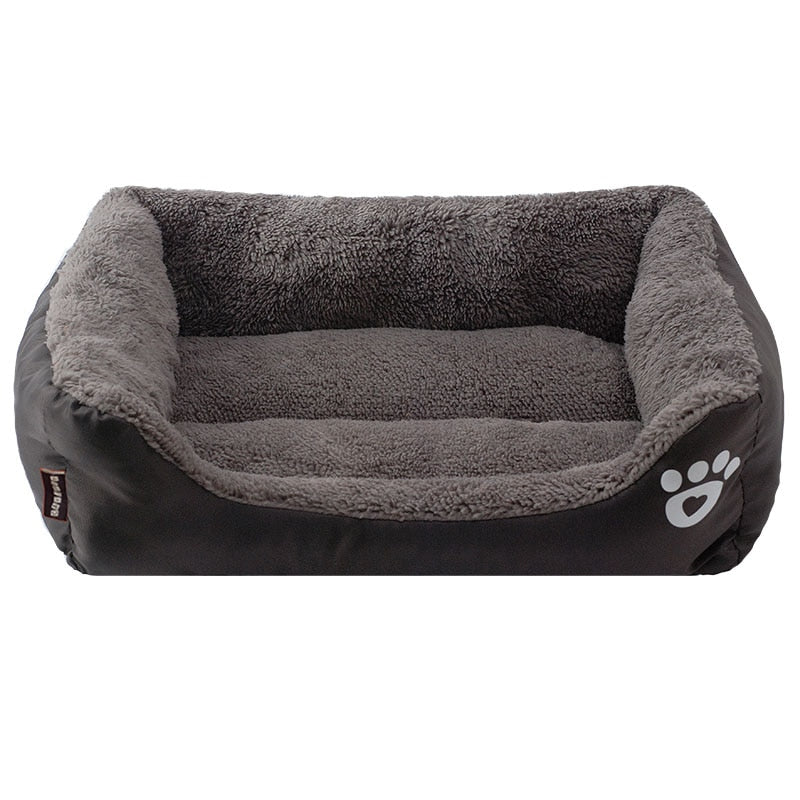 Fleece Hundesofa mit Pfoten-Design – weiches Hundebett wasserfest, 9 Farben, S bis XXXL