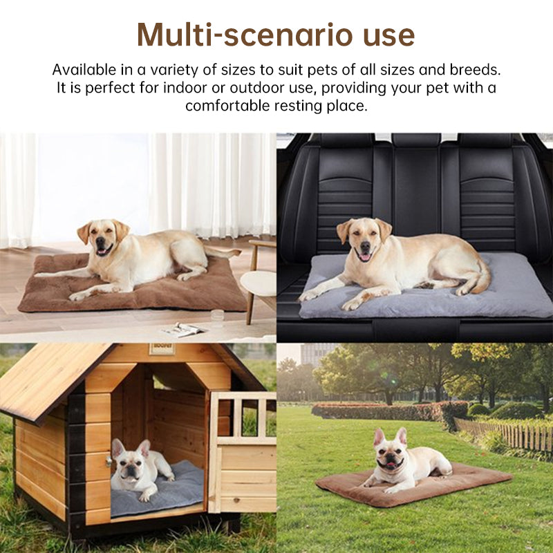 Selbstheizende Hundematte ohne Strom – 5-lagige Thermomatte waschbar, S bis XL, Braun & Grau