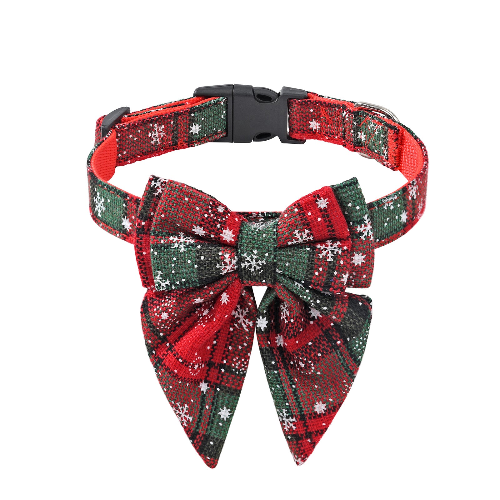 Weihnachts-Hundehalsband Schneeflocke mit Schleife | 3 Farben | S–L