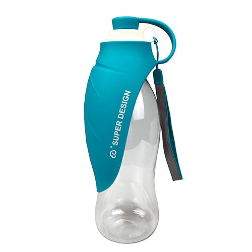 Tragbare Hundetrinkflasche 580ml – Silikon-Reisenapf mit Blattdesign für unterwegs
