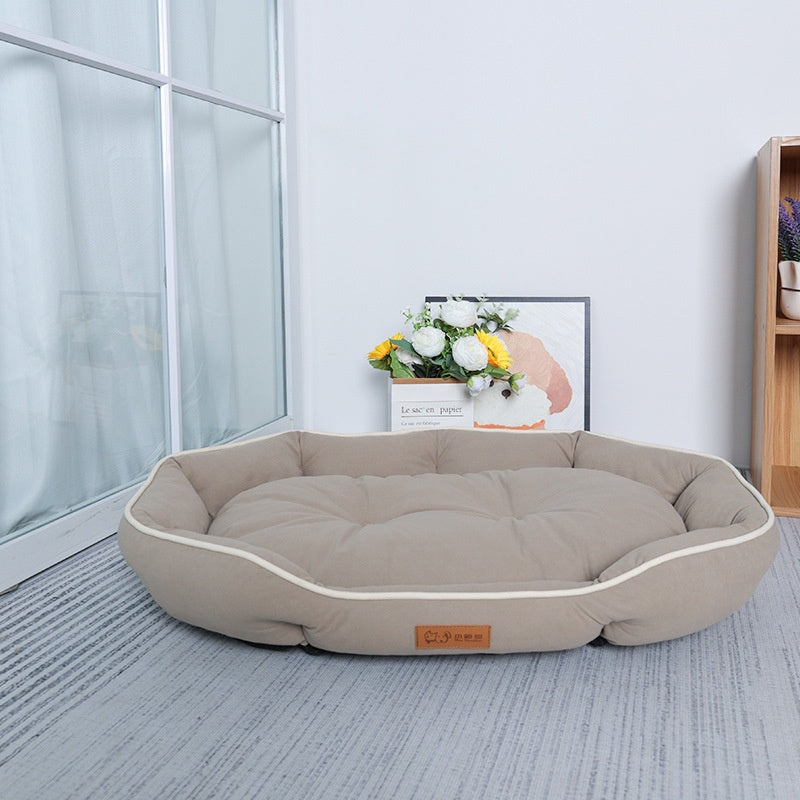 Ovales Wildleder-Hundebett für mittlere & große Hunde – 6 Farben, S bis XXL