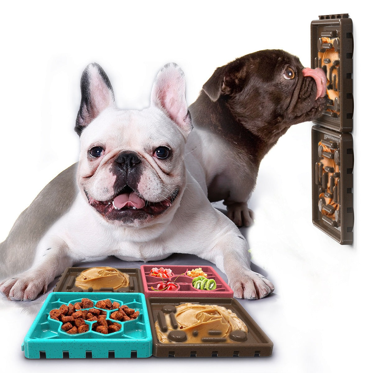 Slow Feeder Kombinations-Set – Napf & Lick-Matte, Anti-Schlingen, 4 Farben
