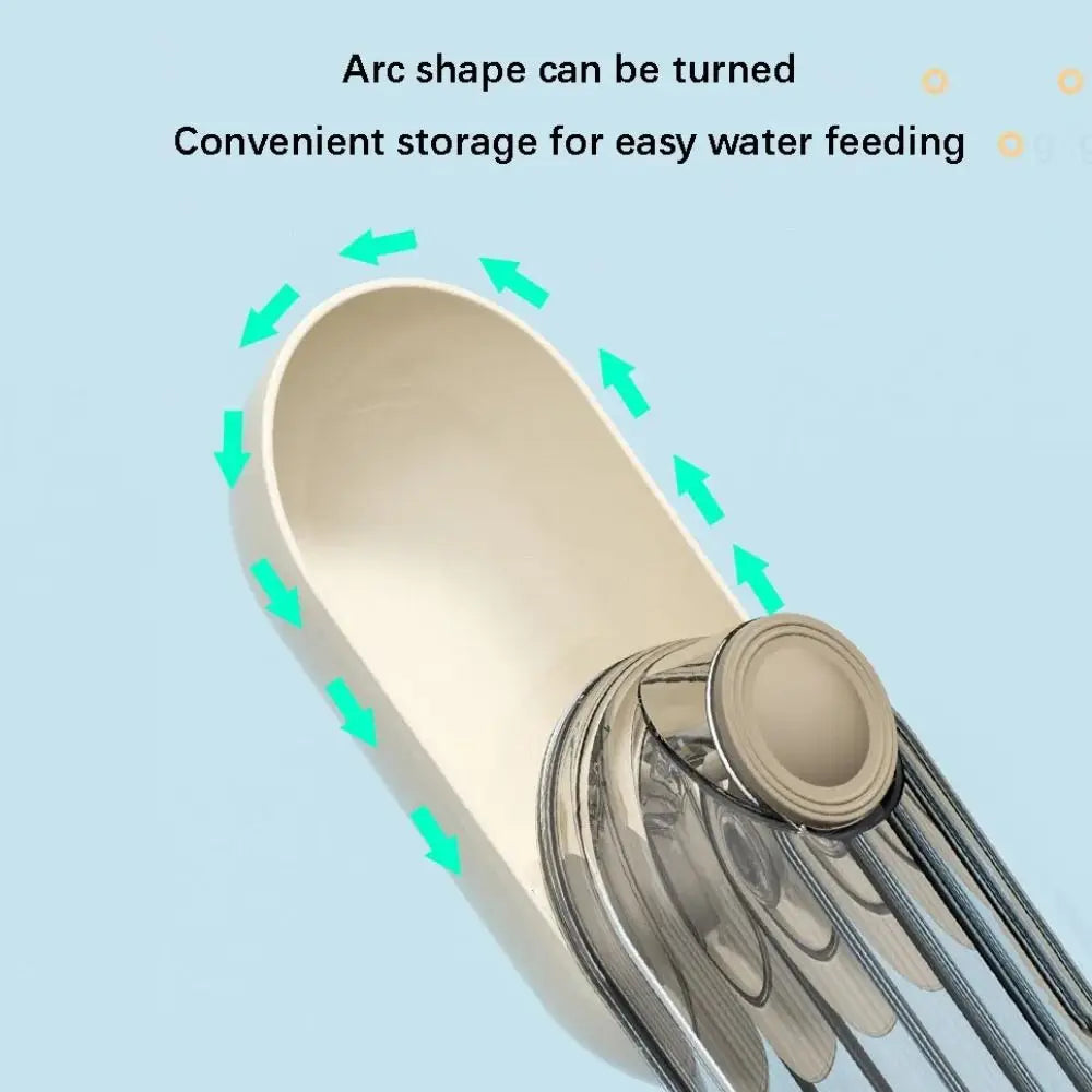 2-in-1 Hundetrinkflasche auslaufsicher – Faltnapf mit Griff, 21,5 cm, Beige & Grün