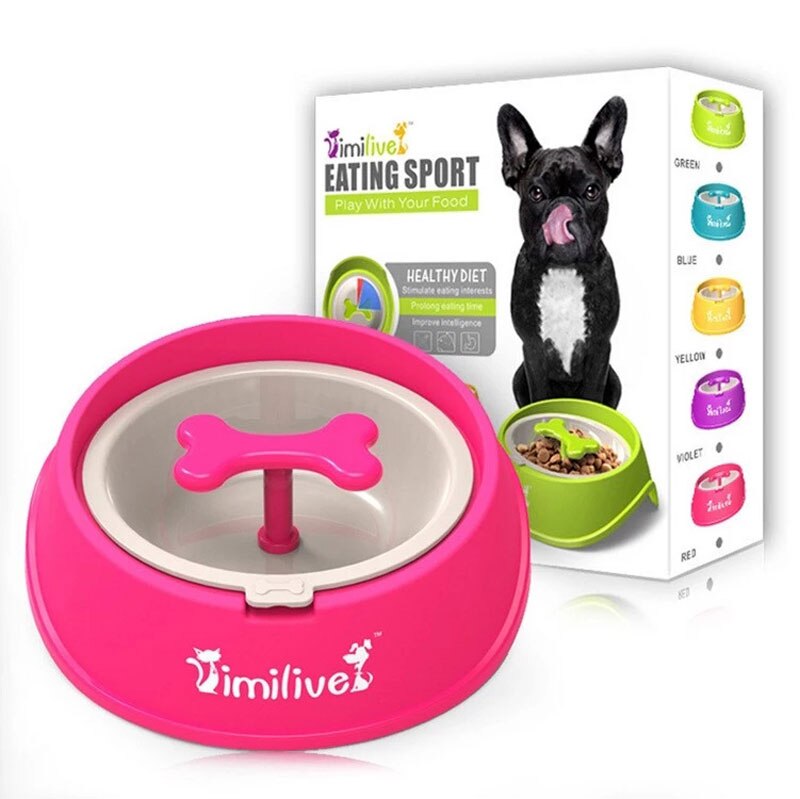 Slow Feeder Napf Knochenform für Hunde – 400ml, Anti-Schlingen, rutschfest, 5 Farben