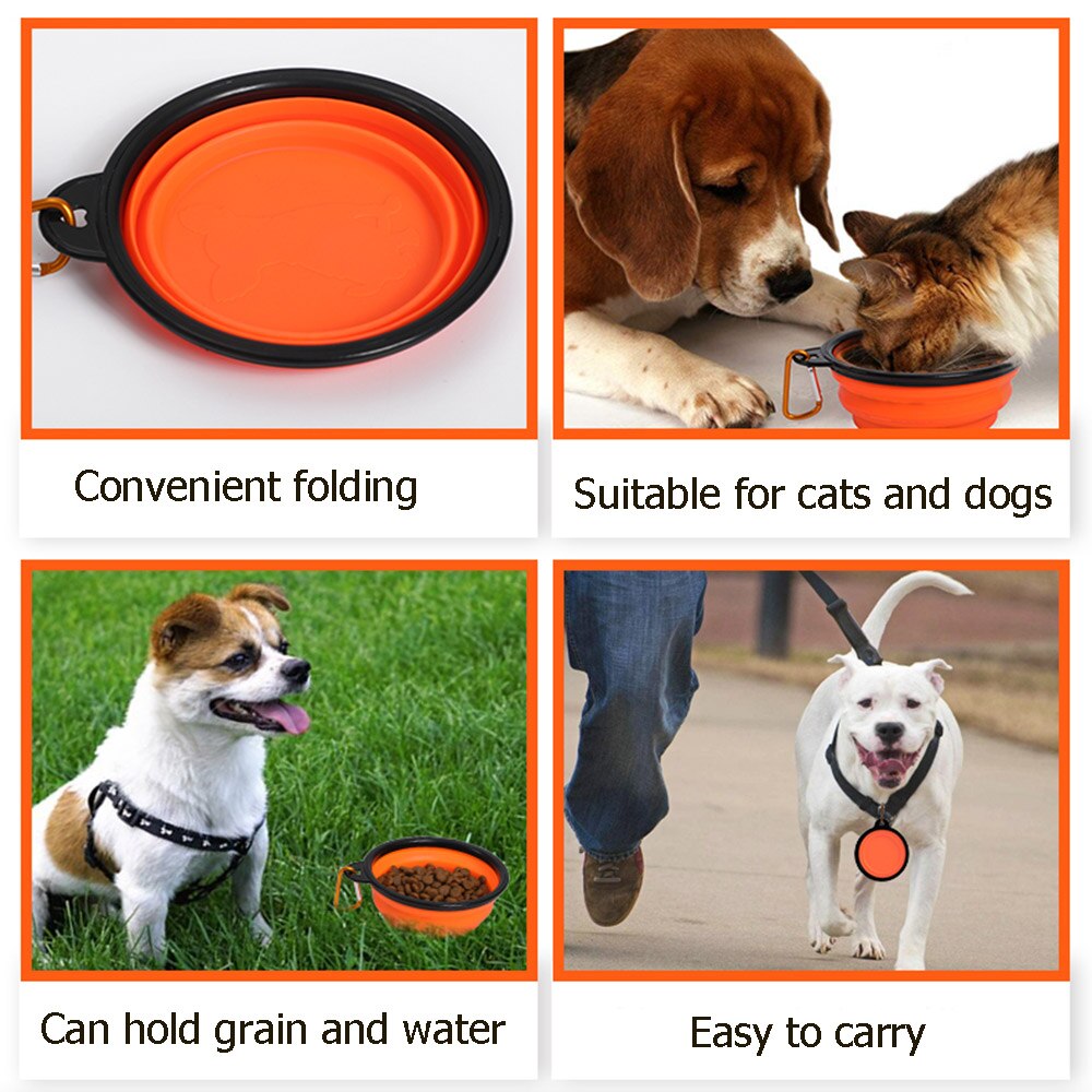 Faltbarer Silikon-Reisenapf für Hunde – 350ml oder 1000ml, mit Karabiner