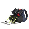 Einziehbare Hundeleine mit LED-Taschenlampe – 3 m, Einzel- oder Doppelkopf, 10 Farben