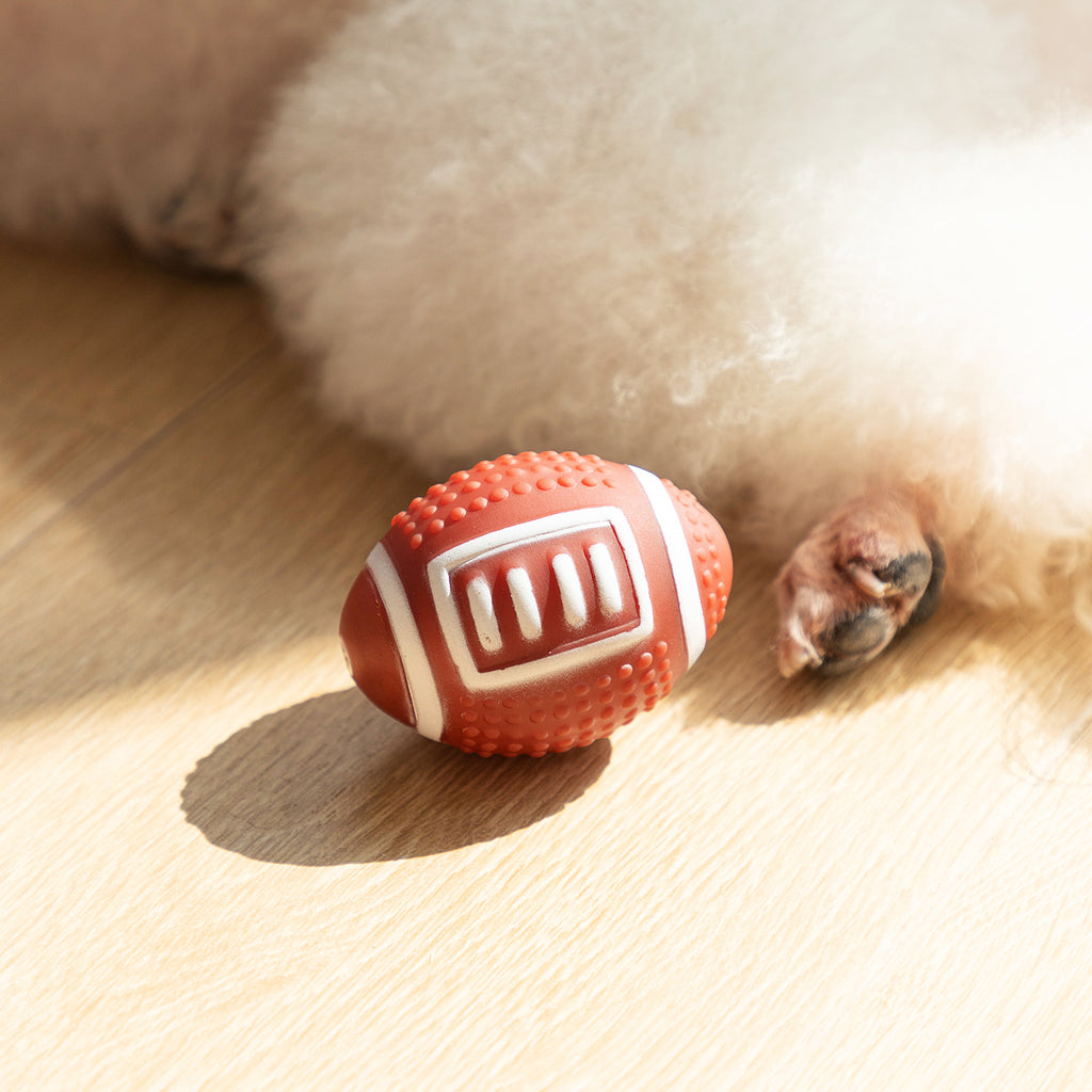 Sport-Quietschbälle für Hunde – Latex-Wurfspielzeug Basketball, Fußball, Tennis & Rugby