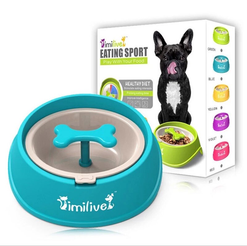 Slow Feeder Napf Knochenform für Hunde – 400ml, Anti-Schlingen, rutschfest, 5 Farben