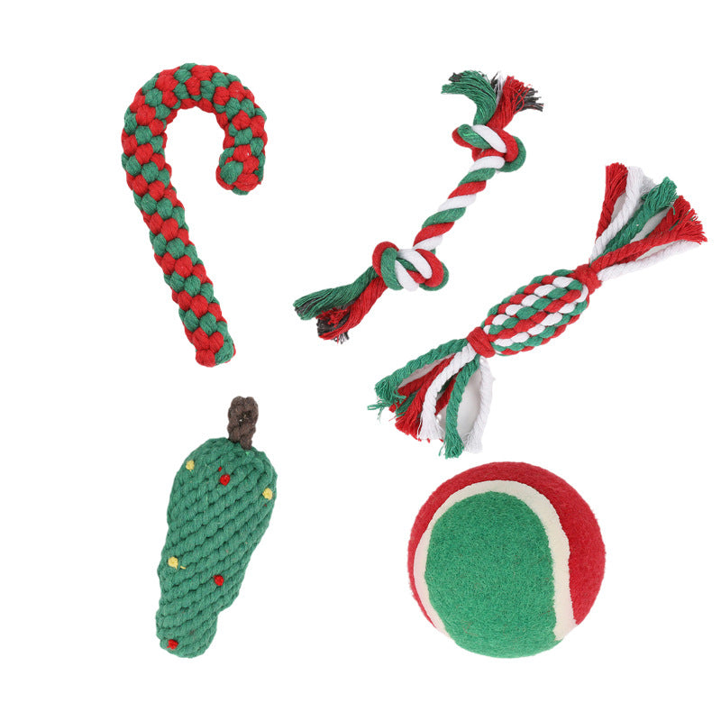 Weihnachts-Hundespielzeug aus Baumwollseil – Zahnpflege, Einzel & Sets bis 7-teilig