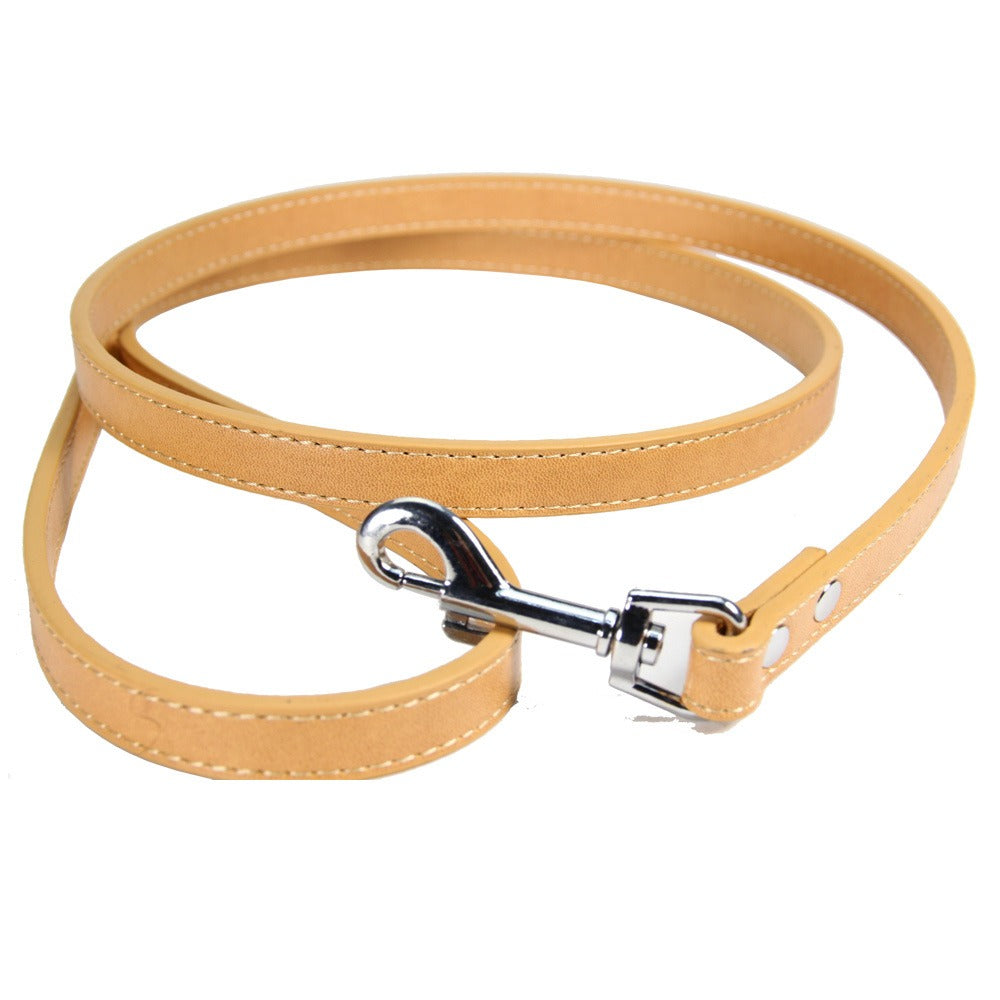 PU-Leder Hundeleine – 16 Farben, 1,0 / 1,5 / 2,0 cm x 120 cm, für Hunde & Katzen