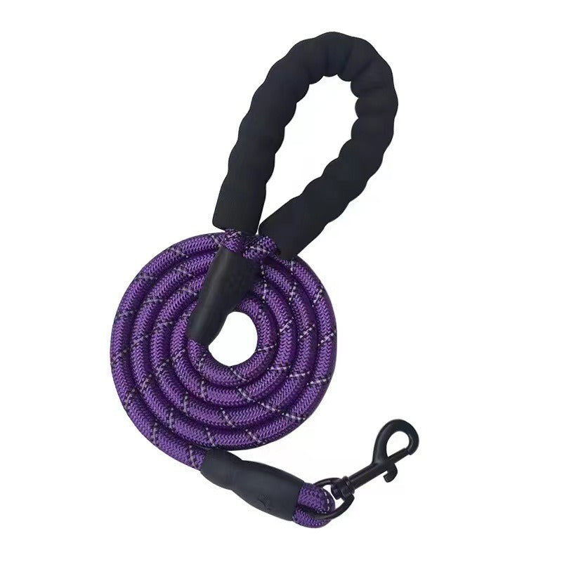 Hundeleine mit Schaumstoffgriff – Nylon-Rundseil, 8 Farben