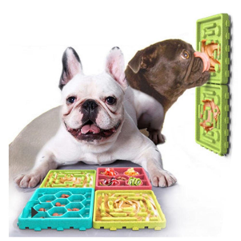 Slow Feeder Lick-Matte 4er Set – TPR, Anti-Schlingen, Hund