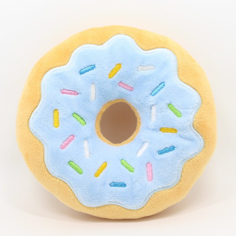 Plüsch-Donut-Spielzeug für Hunde – 15 cm, Quietscher & Superweich