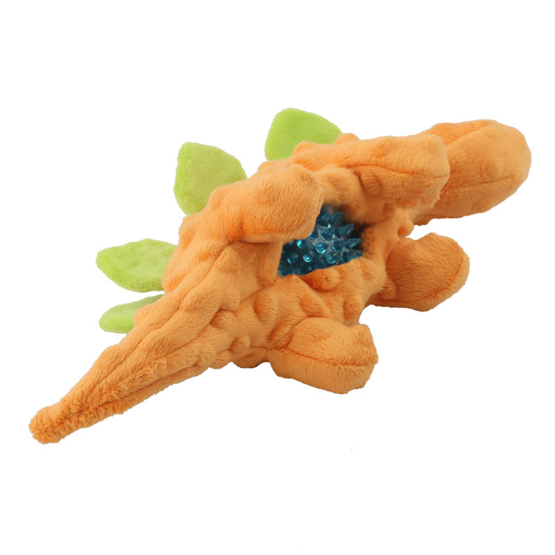 Hundespielzeug Plüsch-Stegosaurus 2-in-1 | Sound & Stachelball | 33 cm | 3 Farben