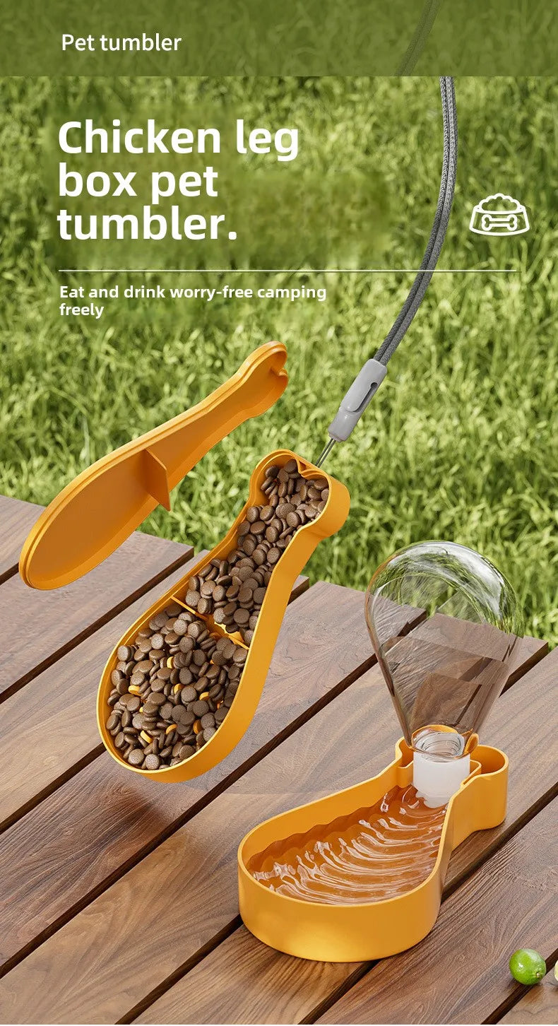 Hundewasserflasche Portabel mit Napf – 2-lagig, Outdoor, 2 Farben