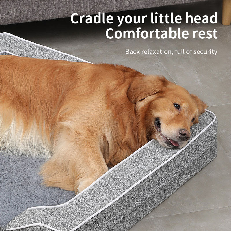 Hundesofa Kissen für mittlere & große Hunde – warm, waschbar & abnehmbar, Grau, 3 Größen