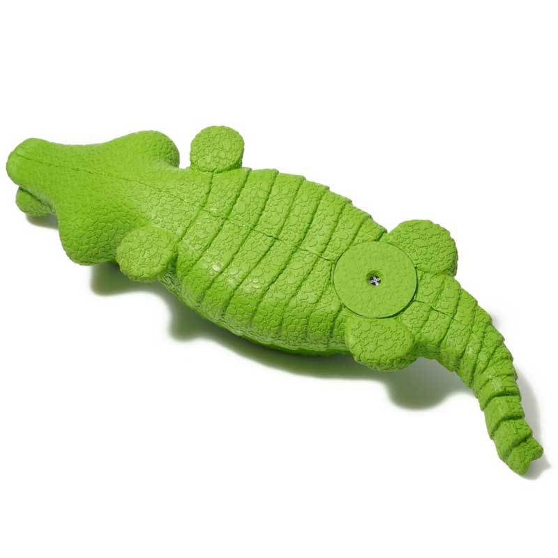 Krokodil-Kauspielzeug fuer Hunde - Naturkautschuk | Sound | Zahnpflege | 24 cm