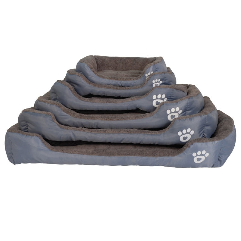 Fleece Hundesofa mit Pfoten-Design – weiches Hundebett wasserfest, 9 Farben, S bis XXXL