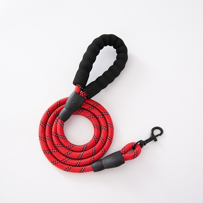 Hundeleine mit Schaumstoffgriff – Nylon-Rundseil, 8 Farben