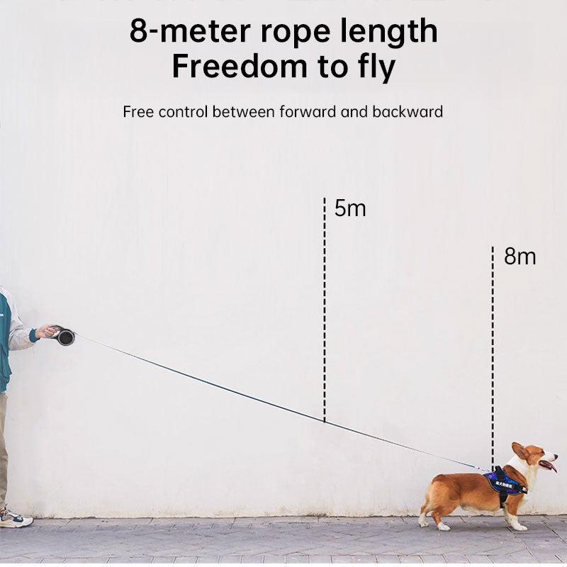 Einziehbare Hundeleine 5 m / 8 m – bis 50 kg, 4 Farben, für kleine & große Hunde