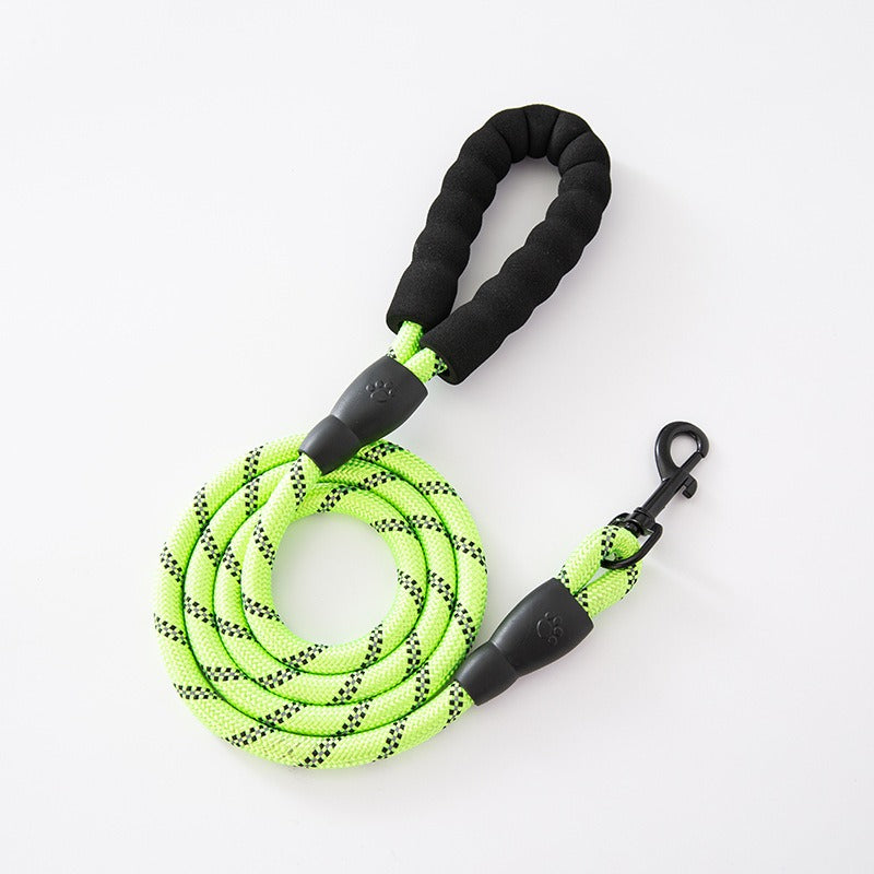 Hundeleine mit Schaumstoffgriff – Nylon-Rundseil, 8 Farben