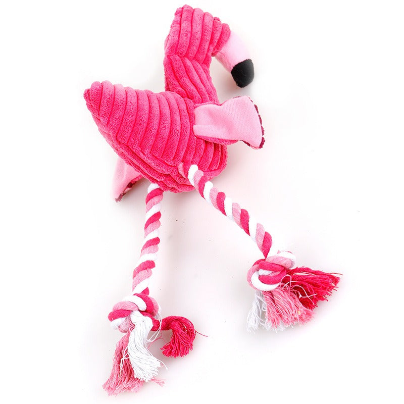 Hundespielzeug Cord-Flamingo mit Sound | Zahnpflege | 34 cm