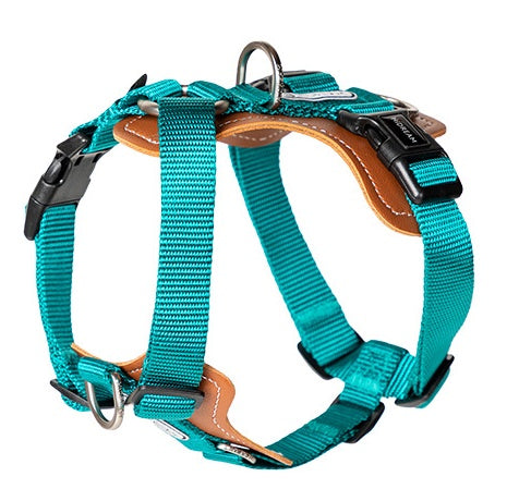 No-Pull Tactical Hundegeschirr - Nylon und PVC-Leder | 3 Farben | S-XL | Auch als Leine erhaeltlich