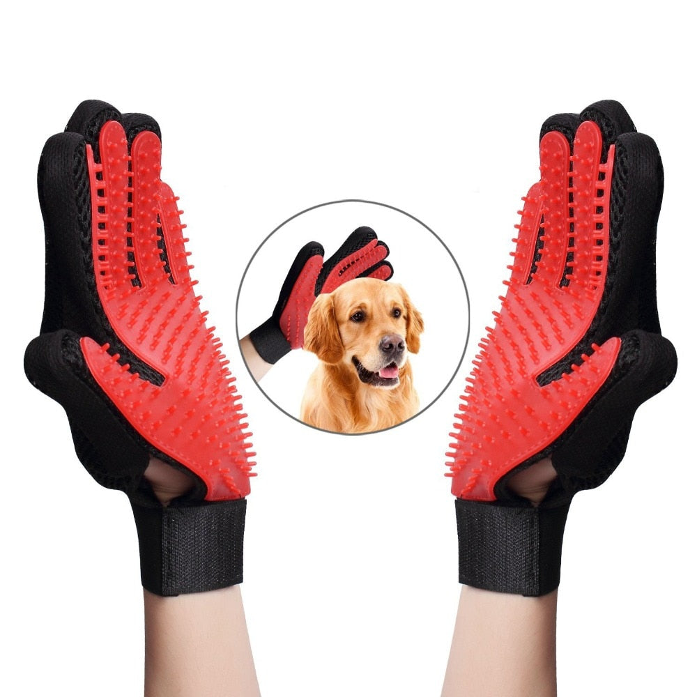 1Pcs Cat Grooming Gloves Dog Hair Remover Gentle Deshedding Brush Comb Tool Pet Massage Mitt with Enhanced Long/Short Fur