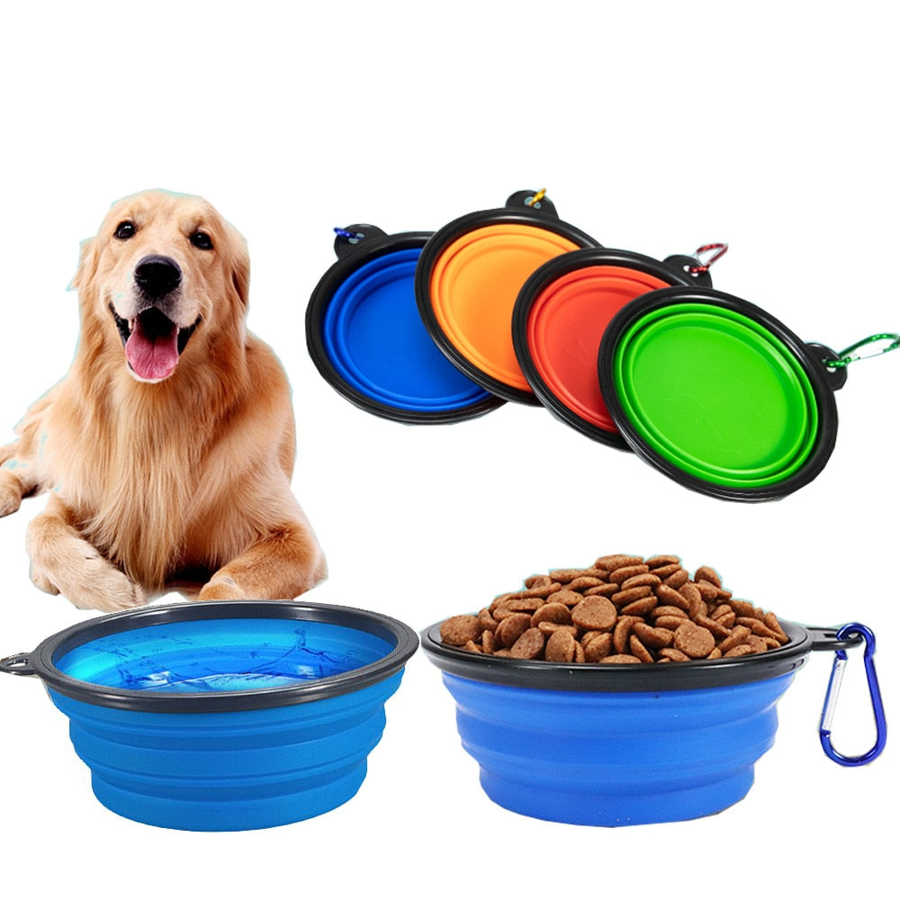 Faltbarer Silikon-Reisenapf für Hunde – 350ml oder 1000ml, mit Karabiner