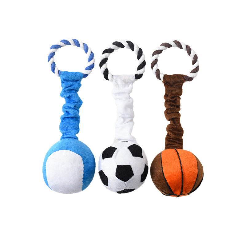 Superweicher Stoffball mit Sound fuer Hunde - Interaktiv | Zahnpflege | 3 Designs | Fussball Basketball Tennis