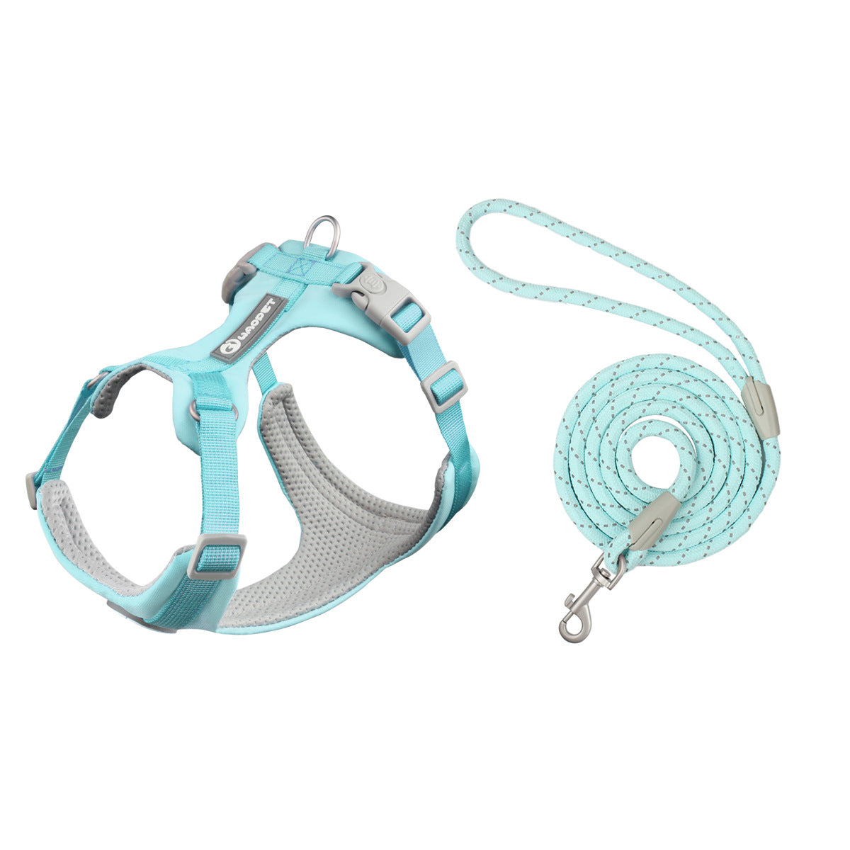 Hundegeschirr Set mit Leine – Atmungsaktiv, Reflektierend, Verstellbar, XS–L