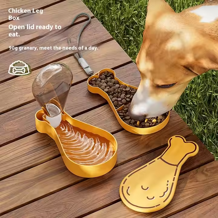 Hundewasserflasche Portabel mit Napf – 2-lagig, Outdoor, 2 Farben