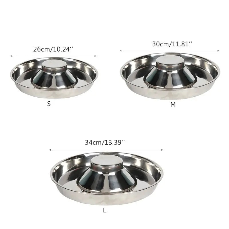 Edelstahl Welpennapf – Flach, Erhöhter Rand, S/M/L (26–34 cm)