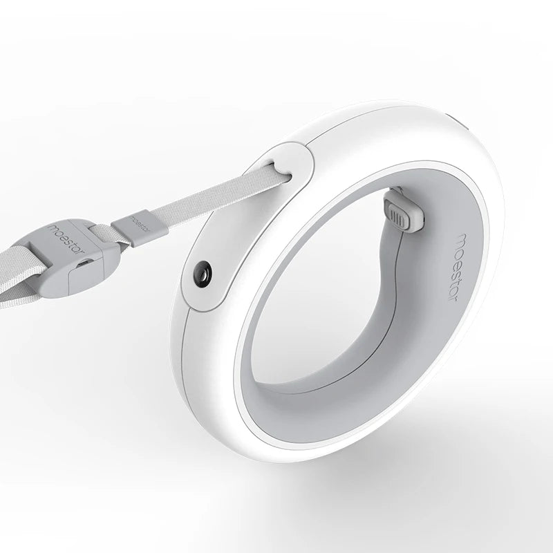 UFO 2 Einziehbare Hundeleine mit LED-Licht – 3 m, USB-C, bis 90 kg, Grau & Pink