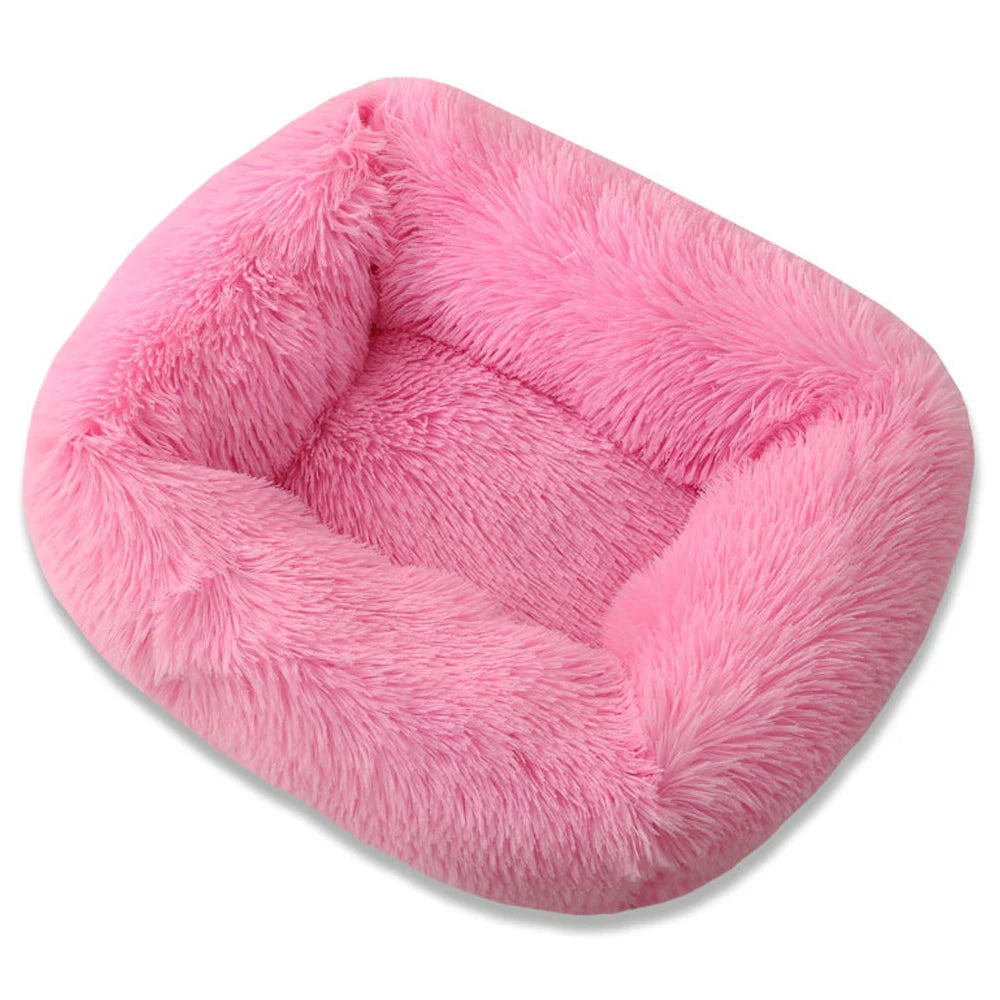 Plüsch-Hundebett quadratisch – superweich & warm, 12 Farben, XS bis L für alle Hunde