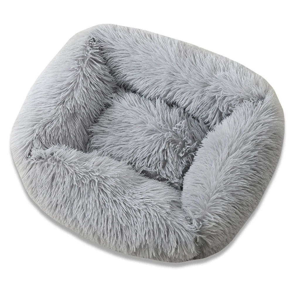 Plüsch-Hundebett quadratisch – superweich & warm, 12 Farben, XS bis L für alle Hunde